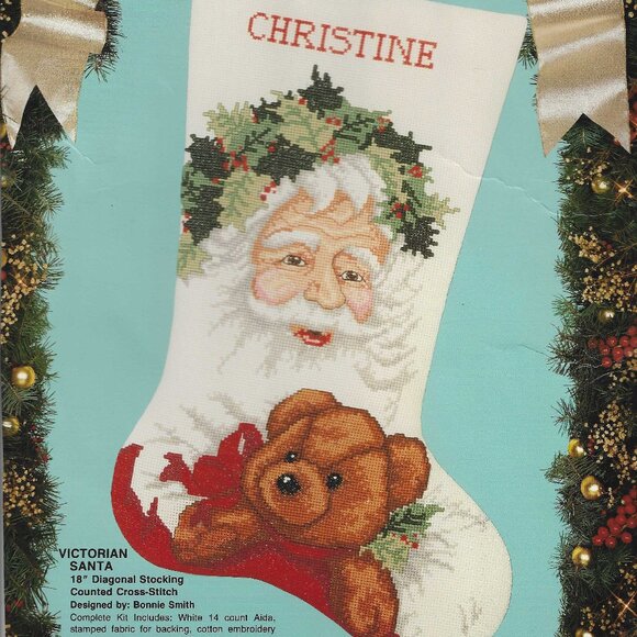 Bucilla Victorian Santa Stocking - Counted Cross Stitch - Picture 1 of 4